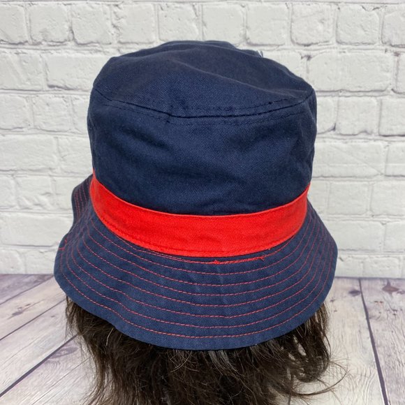 Superman Bucket Hat Cap Distressed Size Small Navy Blue Red Print Logo DC Comics - Picture 3 of 11